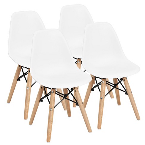 Modern white chair with wooden legs hot sale