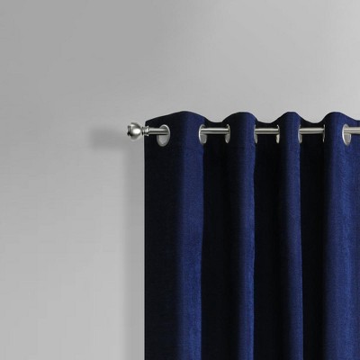 Dark Navy Polyester Blackout Grommet Curtain Panel 52 x 95