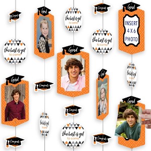 Big Dot of Happiness Orange Graduation Party Vertical Photo Garland 35 Pieces - 1 of 4