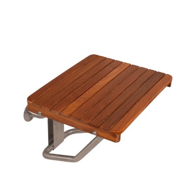 HomeRoots 14" X 18" Brown Teak Rectangular Shower Bench