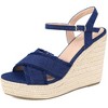 BLISSFUL STEP Women's Crisscross Strap Ankle Strap Open Toe Wedge Heel Sandals - 3 of 4