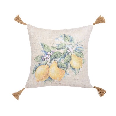 18"x18" Lemons Square Throw Pillow - Sure Fit