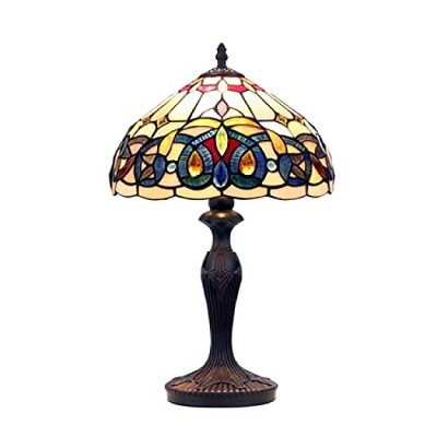 Chloe Lighting SERENITY Tiffany-style Victorian Dark Bronze 1 Light Table Lamp 12Inch Shade