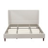 GDFStudio Lindsay Upholstered Wood Bed Frame with Wingback and Solid Wood Legs - 4 of 4