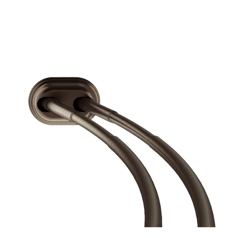 NeverRust Aluminum Double Curved Tension Shower Rod Bronze - Zenna Home, 1 of 5