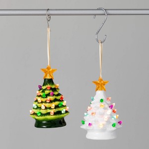 5.5"H Sullivans Lighted Tree Christmas Ornament Set of 2, Multicolor, Indoor Christmas Decor - 1 of 3