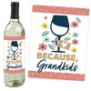 Big Dot of Happiness Grandma, Happy Mother's Day - We Love Grandmother Decorations for Women - Wine Bottle Label Stickers - Set of 4 - 2 of 4