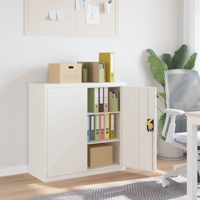 vidaXL File Cabinet White 35.4 in.x15.7 in.x35.4 in. Steel
