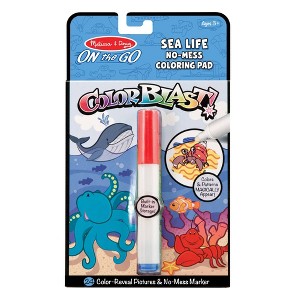 Melissa & Doug On the Go ColorBlast Sea Life Activity Book - 24 Pictures and No-Mess Pen - 1 of 4