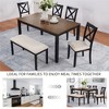 6-Piece Dining Set with Wood Table, 4 Chairs and a Bench for Kitchen, Dining Room - 4 of 4