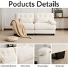 Okak Modern Soft Chenille Fabric Fluted Futon Sofa for Living Room Bedroom,2-Seat Loveseat Rest Couch with Adjustable Backrest & Pillows - 3 of 4