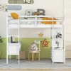 CAVINAS Full Size Bunk Bed with Desk Pine Bed Frame with Storage Shelves and Drawers for Bedroom - 2 of 4