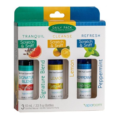 Daily Essential Oil 3pk 10ml - SpaRoom: Aromatherapy, 100% Pure, for Diffusers, Lavender Scent