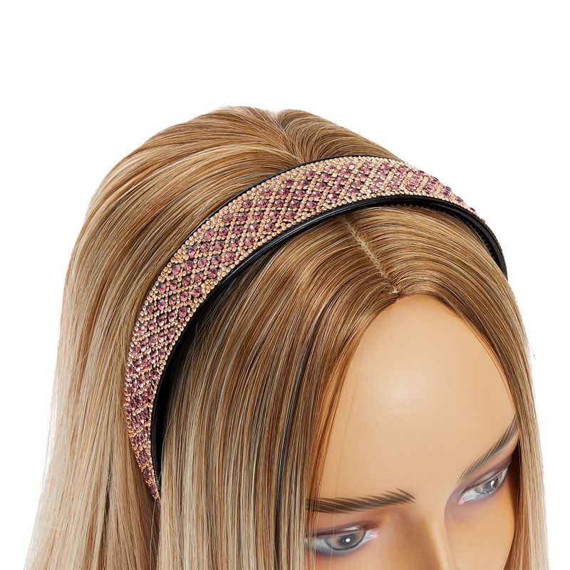 Juvale 3 Pack of Jeweled Rhinestone Headbands for Women and Girls, Wide Non-Slip Hair Accessories, 3 of 8