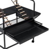 Bird Cage, Large Wrought Iron Parakeet Budgie Cage with Rolling Stand & Detachable Tray for Mid-Sized Parrots Cockatiels - 4 of 4