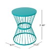 MOEPISY 16 inch Hourglass-Shaped Patio End Tables, Teal - 3 of 4