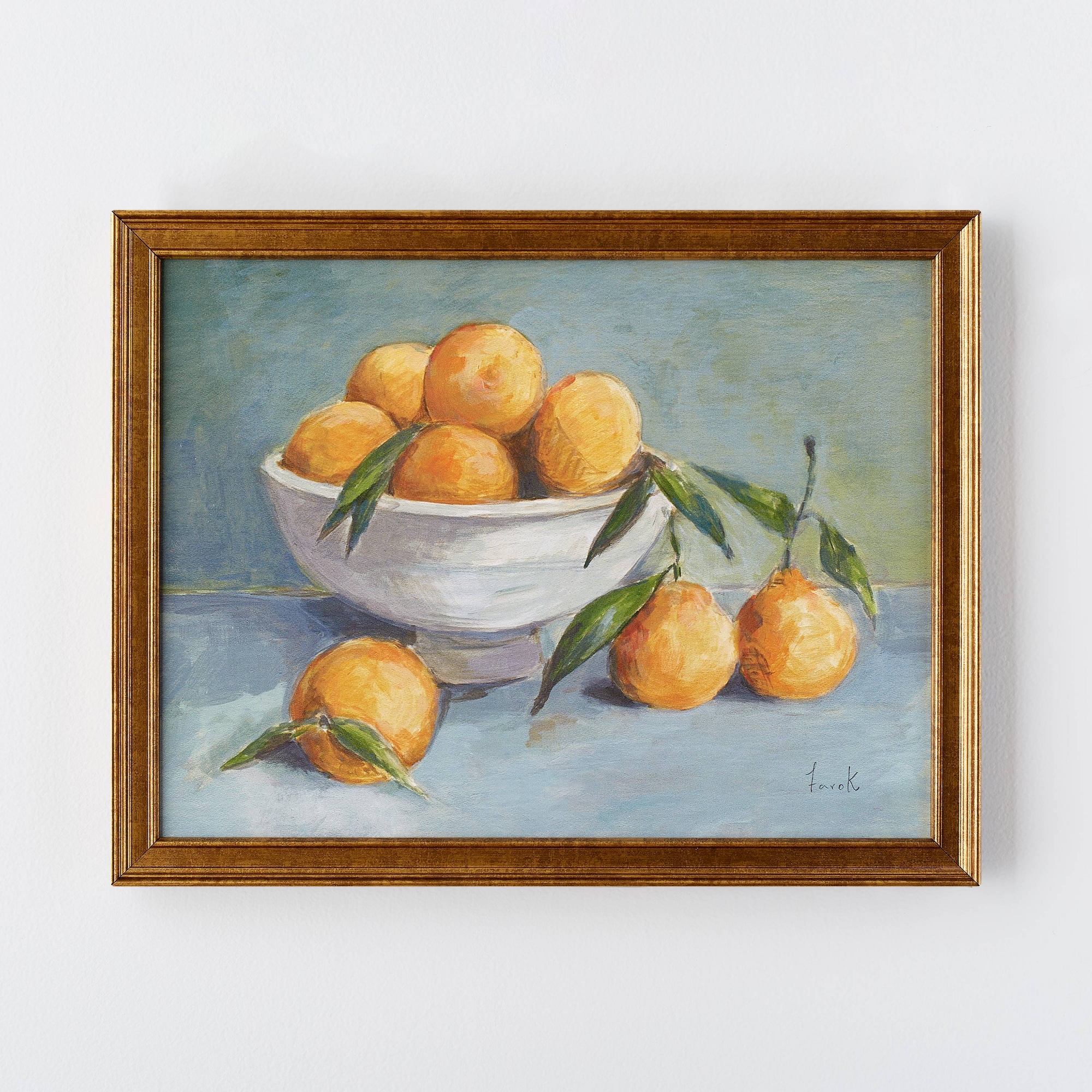 18" x 14" Citrus Harvest Framed Wall Canvas Antique Gold - Threshold™ designed with Studio McGee