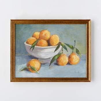 18" x 14" Citrus Harvest Framed Wall Canvas Antique Gold - Threshold™ designed with Studio McGee
