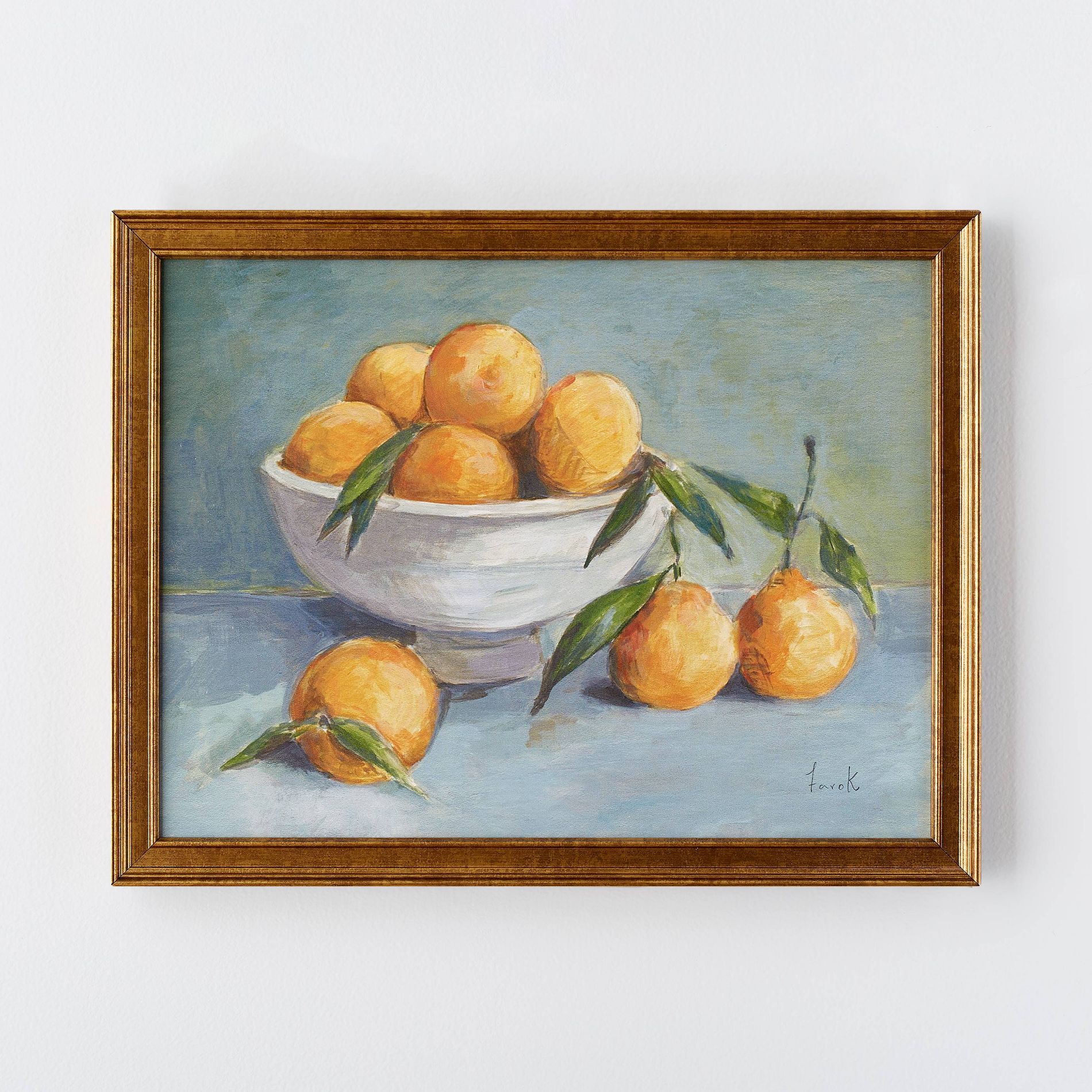 18" x 14" Citrus Harvest Framed Wall Canvas Antique Gold - Threshold™ designed with Studio McGee