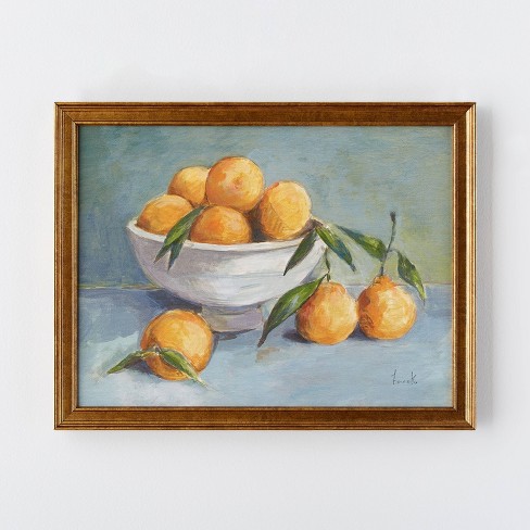18" x 14" Citrus Harvest Framed Wall Canvas Antique Gold - Threshold™ designed with Studio McGee - image 1 of 3