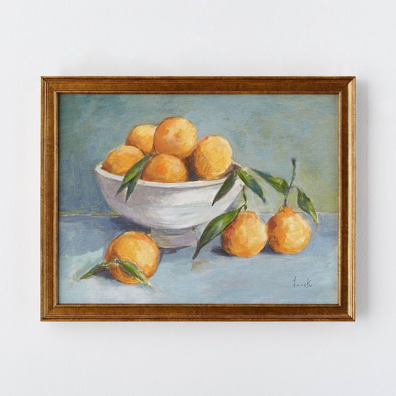 18&#34; x 14&#34; Citrus Harvest Framed Wall Canvas Antique Gold - Threshold&#8482; designed with Studio McGee, 1 of 11