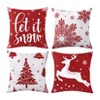 Velvet Christmas Pillow Covers 18x18 Set of 4 Farmhouse Linen Cushion Pillow Case, Invisible Zipper for Indoor and Outdoor Holiday Decor - 2 of 4