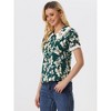 INSPIRE CHIC Women's Peter Pan Collar Lace Trim Embroidered Casual Floral Blouse - image 3 of 4