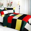 Slickblue Striped Design 100% TC Fabric Quilt Set, Full/Queen Size, Handmade, Vermicelli Quilted, 3-Piece Set - 4 of 4