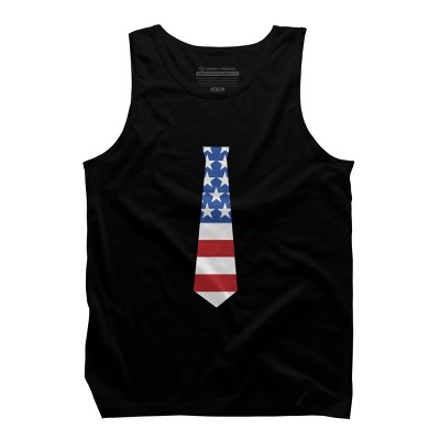 Design By Humans July 4th Patriotic American Flag Tie By FreshDressedTees Tank Top