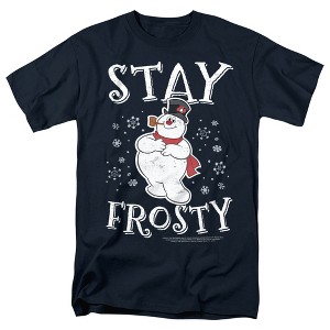 Frosty The Snowman Stay Frosty Adult T Shirt, Navy - 1 of 4