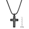 Steeltime 24" black ip stainless steel and simulated diamonds cross pendant - 3 of 4