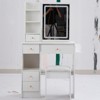 SEVOBAL Dressers Vanity Table Set with Sliding Mirror Power Station and Stool for Small Space Bedroom, White, 29.2"*12.6"*50.4" - 4 of 4