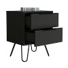 Kumasinova Nightstand with 2 Drawers and Handles,Modern Wide End Table with Hairpin Legs for Bedroom,Living Room - 2 of 4
