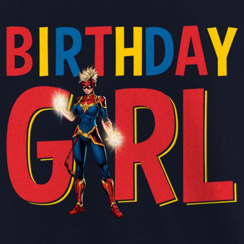 Girl's Marvel Birthday Girl Captain Marvel T-Shirt, 2 of 5