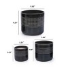 Set of 3 Modern Round Ceramic Planter Pots with Grid Design, Indoor and Outdoor Flower Pots for Home, Patio, Balcony or Garden–The Pop Home - 4 of 4