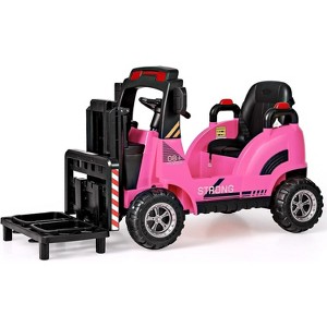 Costway Ride on Forklift 12V Kids Electric Vehicle Construction Truck with Remote Control 2 Speeds Music USB MP3 Lights - 1 of 4