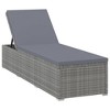 vidaXL Sun Lounger with Cushion and Tea Table Poly Rattan Gray - 3 of 4