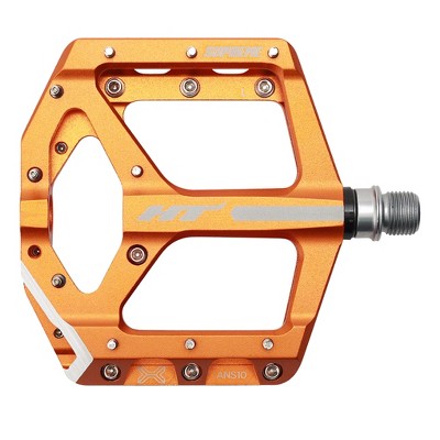 HT ANS10 Platform Pedals 9/16" Chromoly Axle Alloy Body Adjustable Pins Orange