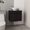 SEVOBAL Bathroom Vanities 60cm Vessel Sink Vanities with Two Drawers and Open Shelf for Bathroom Storage, Black, 27.56"*22.05"*12.21" - 2 of 4