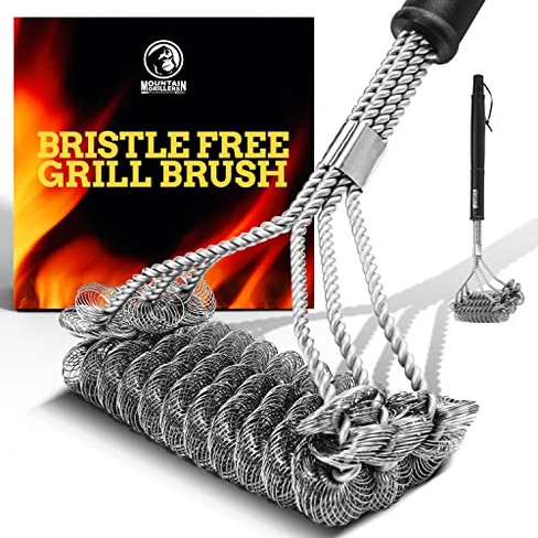 Stainless Steel BBQ Brush Three-head Oven Grill Cleaning tool Bristle Free