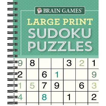 Brain Games - Large Print Sudoku Puzzles (Green) - (Brain Games Large Print) by  Publications International Ltd & Brain Games (Spiral Bound)