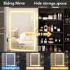Makeup Vanity Desk with LED Lighted Sliding Mirror, Jewelry Cabinet & Charging Station - 4 of 4