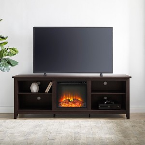 GDFStudio Colcord Modern Wood 70" Fireplace TV Stand with 2 Shelves - 1 of 4