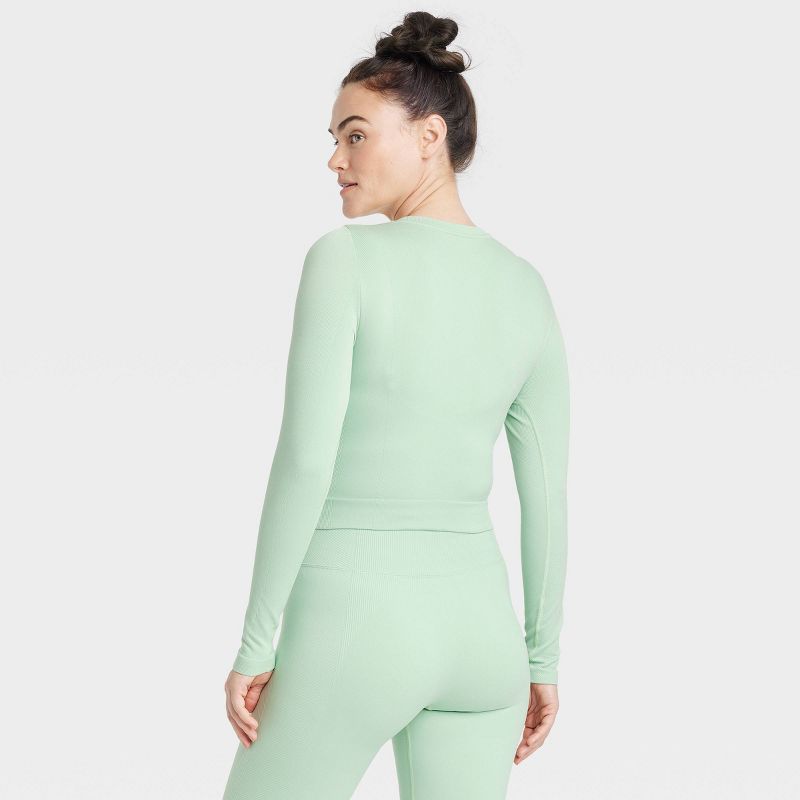 Women's Seamless Long Sleeve Crop Top - All In Motion™, 3 of 9