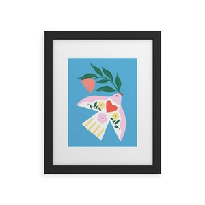 Deny Designs Melissa Donne Botanical Bird Black Framed Art Print - 1 of 4