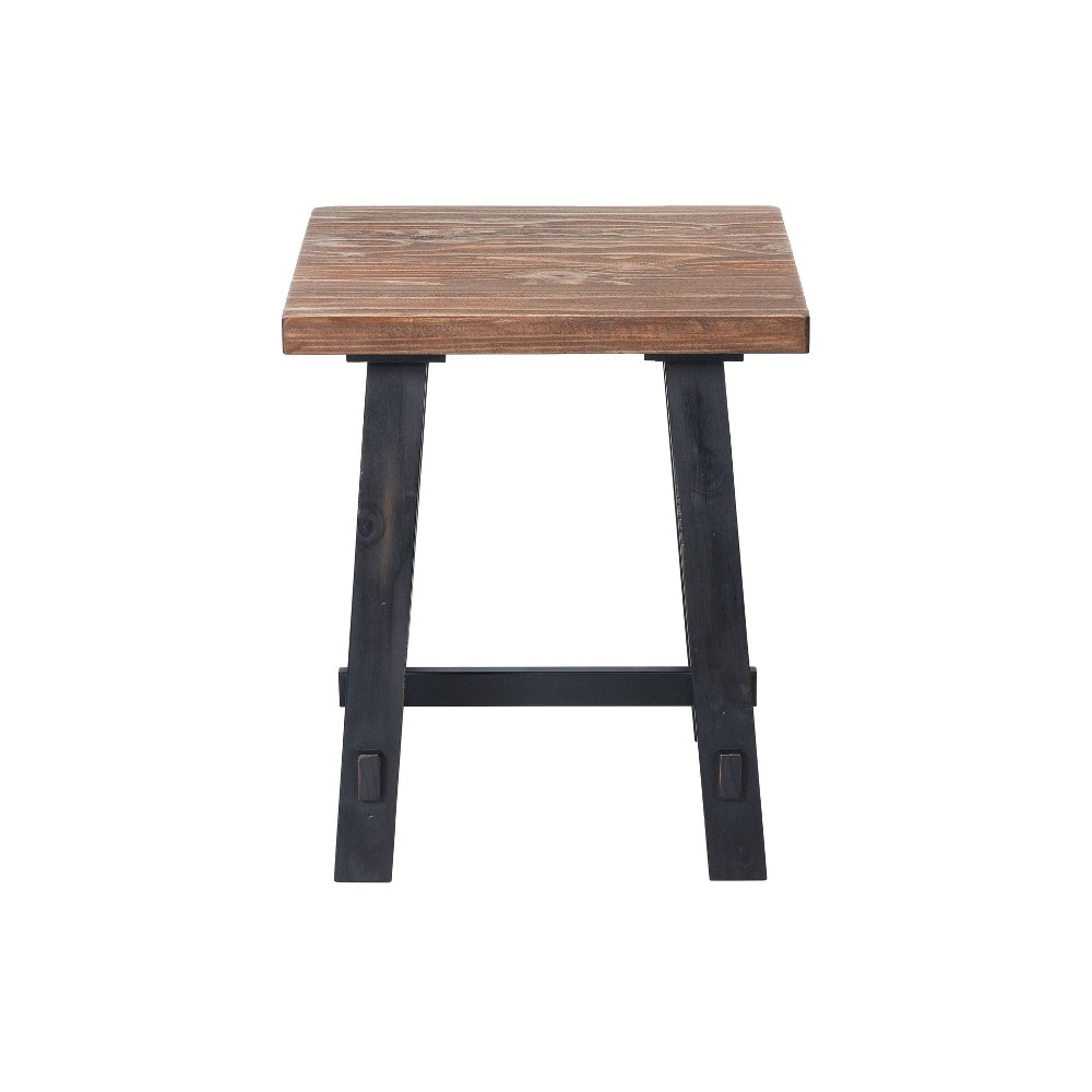 21" Odin Solid Wood Side Table Black - Alaterre Furniture: Mid-Century Modern, Pine Frame