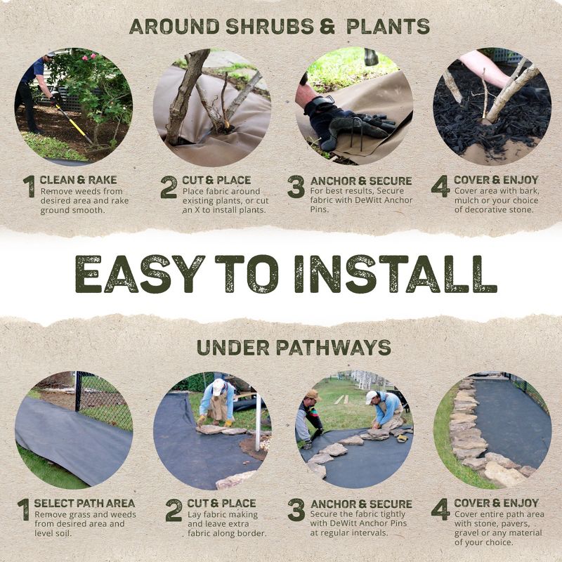 DeWitt NAT3300 3 x 300 Ft All Natural Organic Biodegradable Paper Mulch Garden Weed Control Barrier, 5 of 7