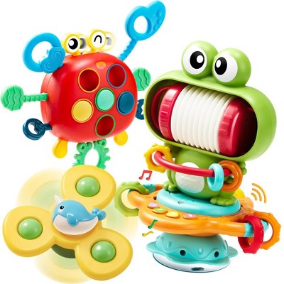 Musical Baby Toys,Suction Cups High Chair Toys, Spinner Teether Toy - Montessori Sensory Toys for Toddlers Birthday Gifts Toys for Baby 18 Months