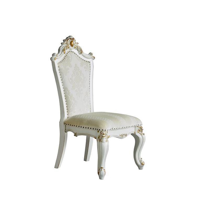 Set of 2 28&#34; Picardy Fabric Dining Chairs Butterscotch PU/Antique Pearl - Acme Furniture, 4 of 9