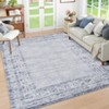 Vintage Washable Large Area Rug for Bedroom Living Room, Bordered Non Slip Floor Carpet for Dining Room, Retro Accent Throw Mat - 2 of 4
